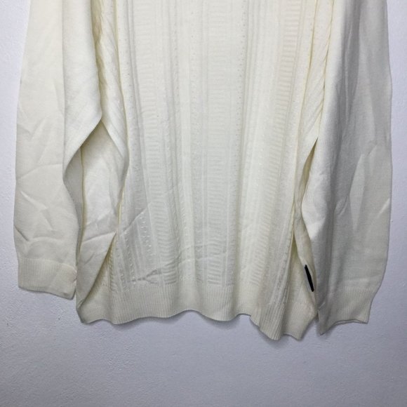 Steve Harvey Men Pullover Sweater Long Sleeve Cream Size 5XL Quarter Zip - Picture 4 of 10